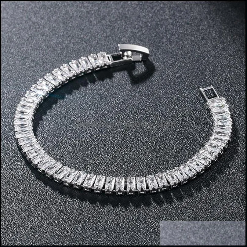 fashion crystal tennis bracelet zircon beads men bangle chains strand bracelets for women