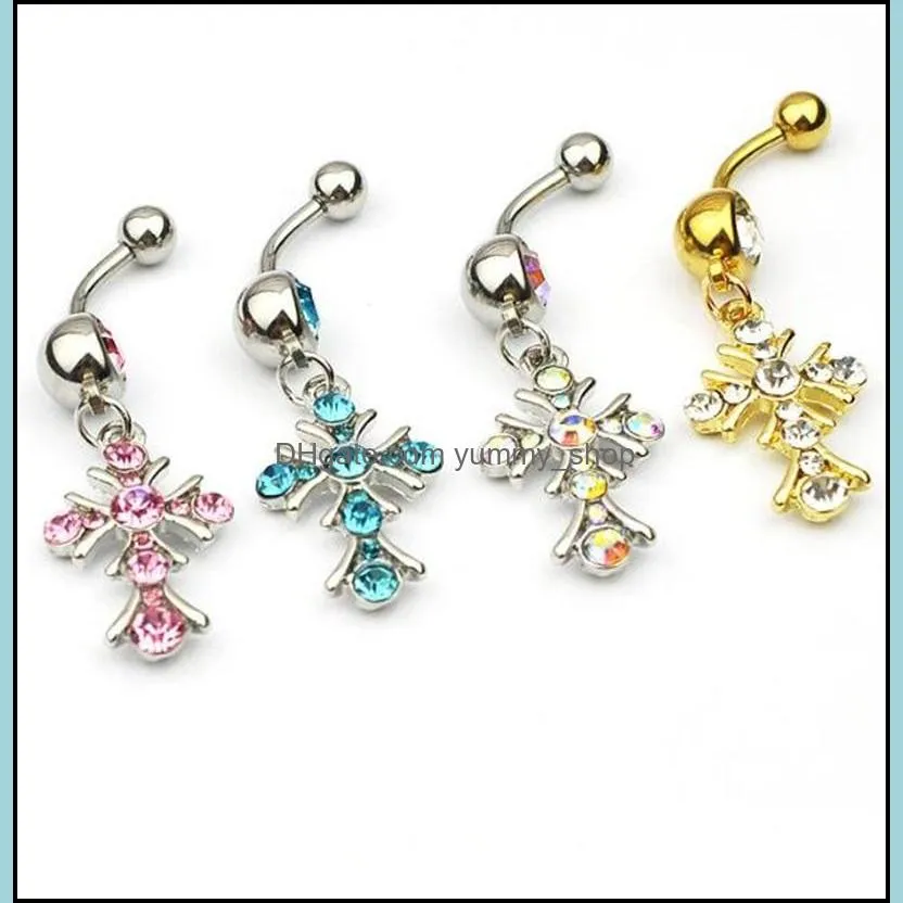 d05503 3 colors aqua. body jewelry nice style navel belly ring 20 pcs mix colors stone drop factory price 1601 v2