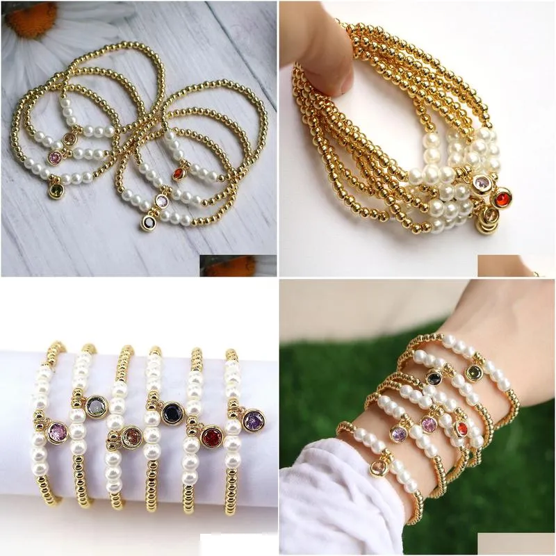 charm bracelets 10pcs fashion gold beaded bracelet set for women handmade multicolor geometric round crystal charm bracelets party jewelry