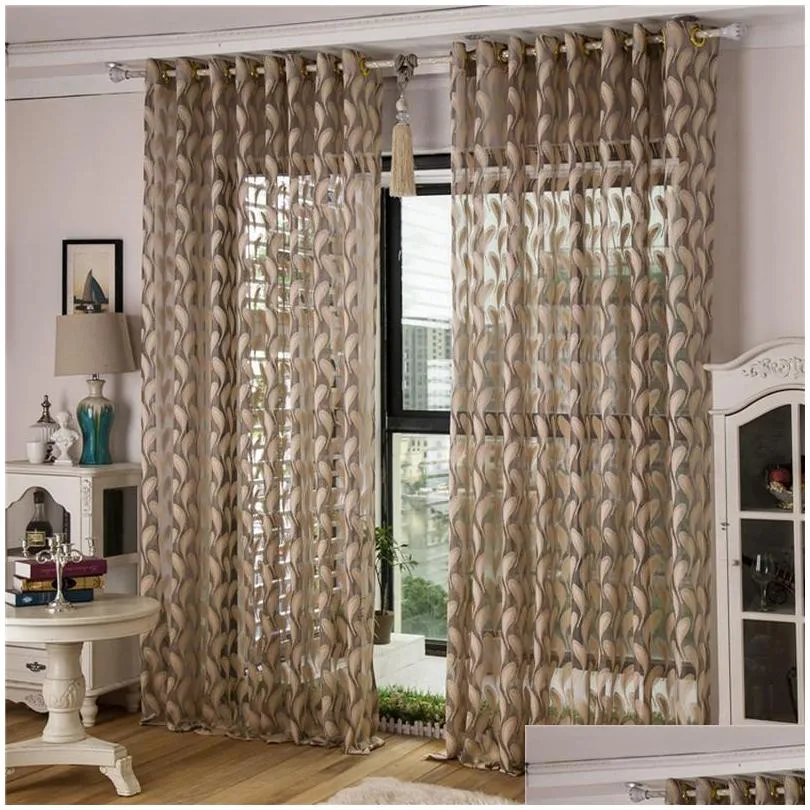 curtain drapes jacquard feather sheer curtains white 1 panel jinya home decor elegant window screens for kids bedroom door living