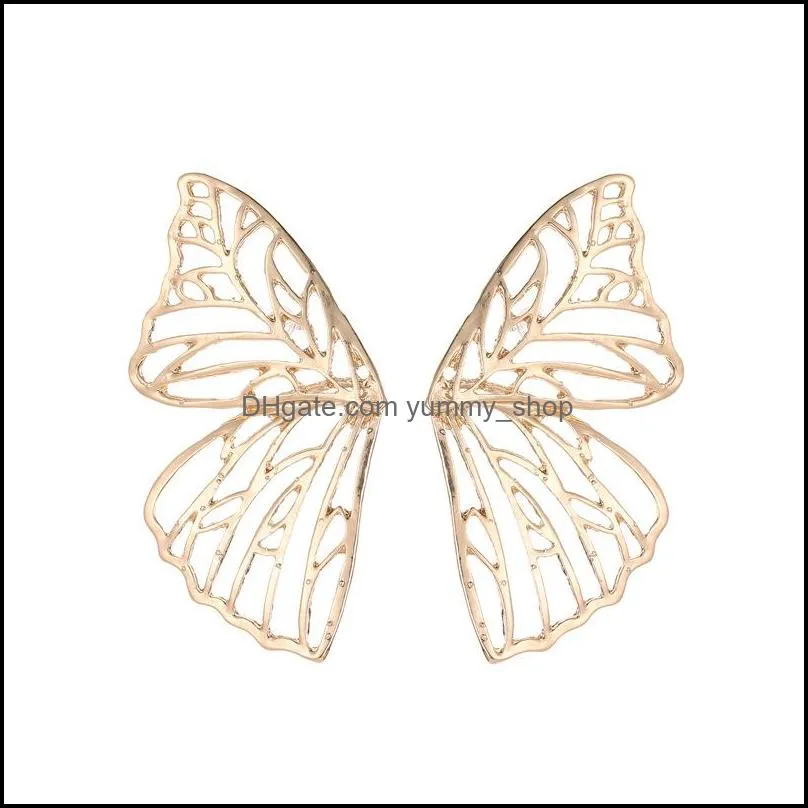 fashion personality butterfly wings earrings for women gold exaggerated large earring jewelry