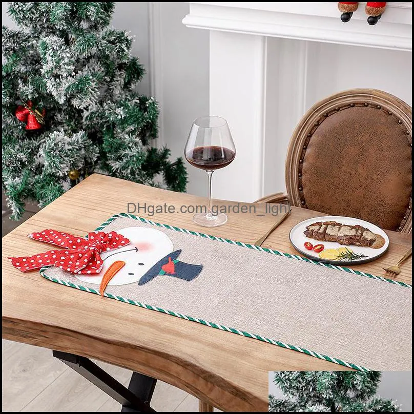 love christmas linen old man snowman table flag home dining table insulation mat holiday decoration dining mat tablecloth layout