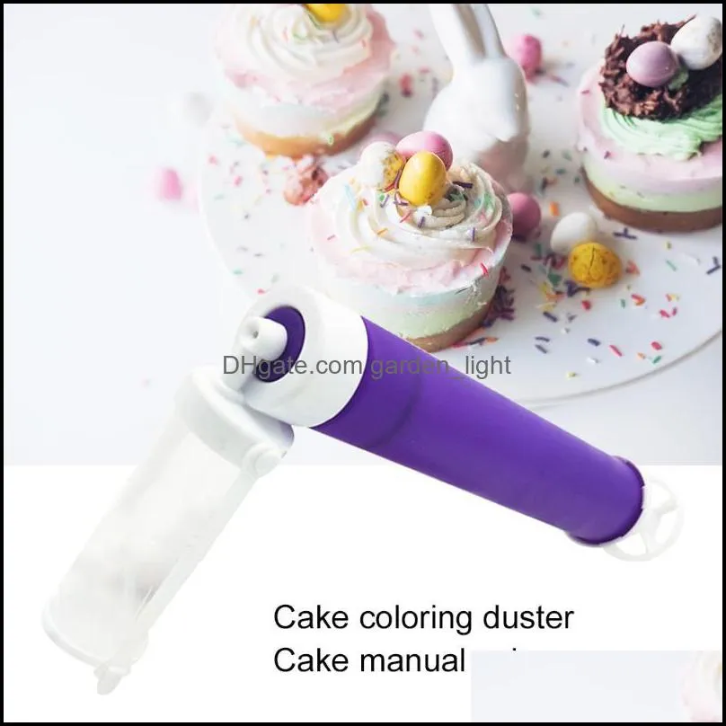 cake coloring duster manual cake spray tube airbrush pump for decoration baking tools kitchen accessoriespurple