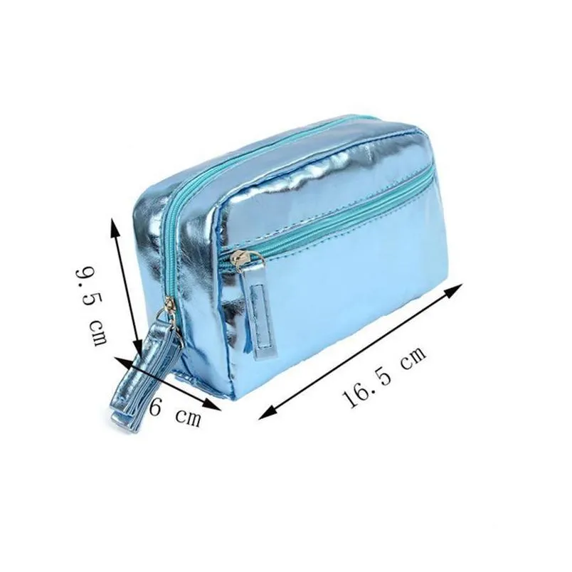 fashion waterproof cosmetic bags korean version pu leather wash bag storage bag travel make up bag colorful wy1093