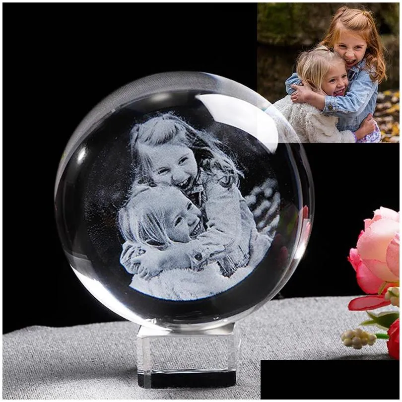 personalized glass p o frame ball custom crystal globe laser engraved wedding p o frame souvenir