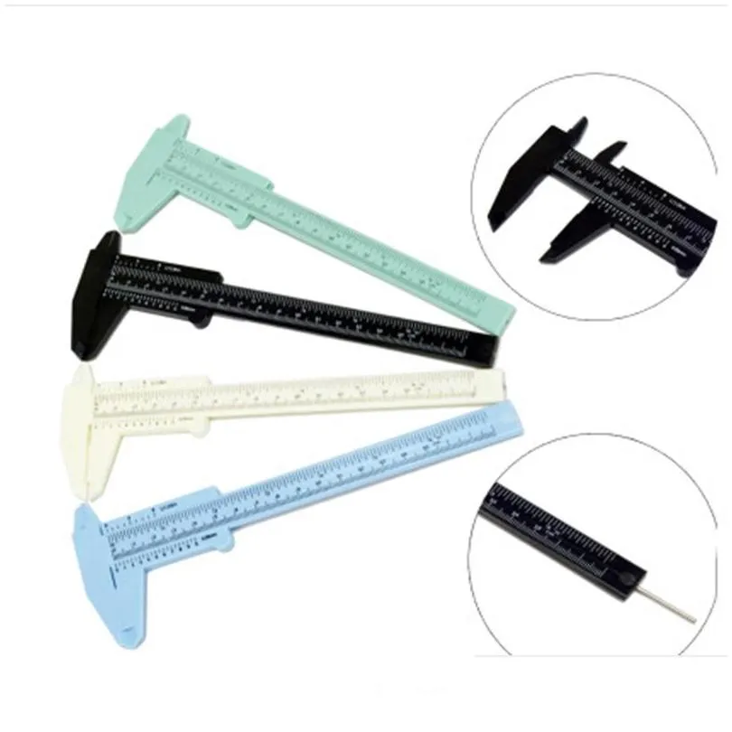 plastic vernier caliper gauge micrometer 0150mm mini student ruler standard abs accurate measurement tools