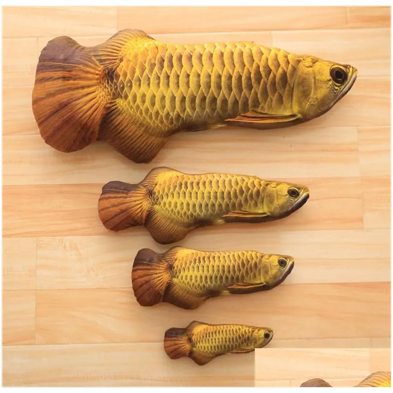 plush creative 3d carp fish shape cat toy gift cute simulation fish playing toy for pet gifts catnip fish stuffed pillow doll