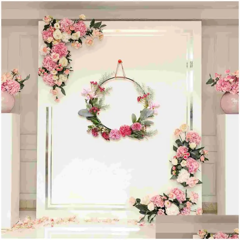 decorative flowers wreath decor flower wall door hoop hangingeucalyptus floral decoration hanger wreaths front wedding home indoor