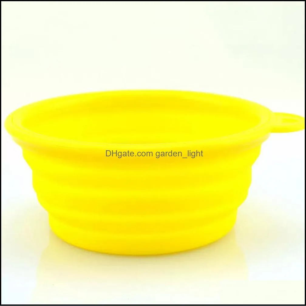 300pcs silicone fordable pet cat dog bowl folding collapsible puppy doggy feeder water food container pet feeder bowls