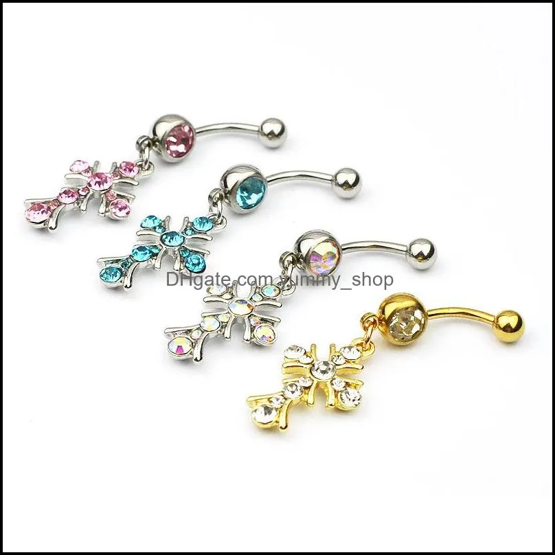 d05503 3 colors aqua. body jewelry nice style navel belly ring 20 pcs mix colors stone drop factory price 1601 v2