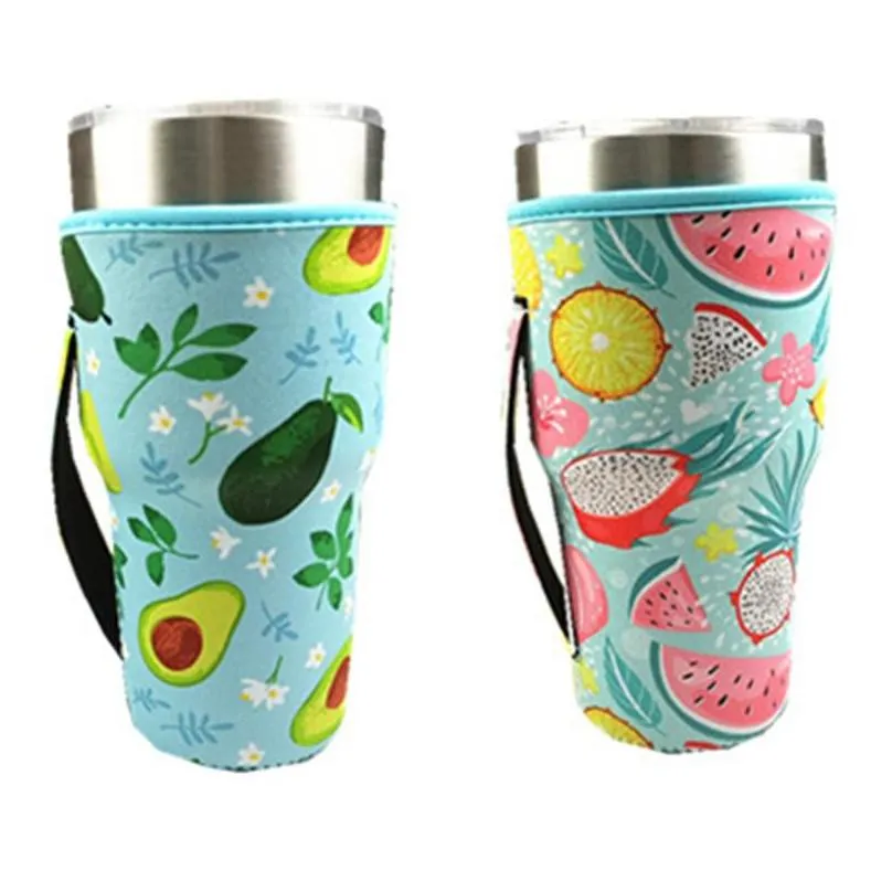 30oz tumbler sleeve 29 styles neoprene cup cover with carrying handle keep cool antize bag