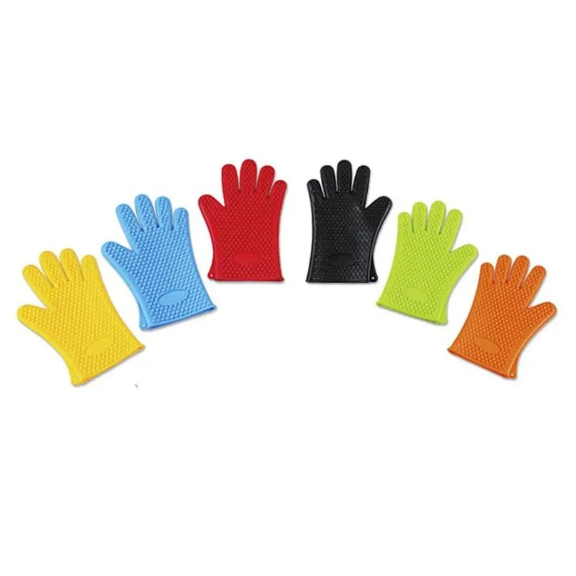 silicone organizer insulated heat gloves microwave oven gloves plate clip antiscald thicken mitt kitchen tools