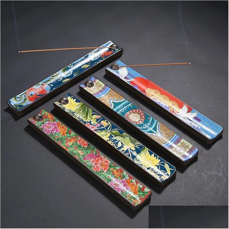 ceramics incense stick holder fragrance lamps ash catcher incense burner home decoration censer tool