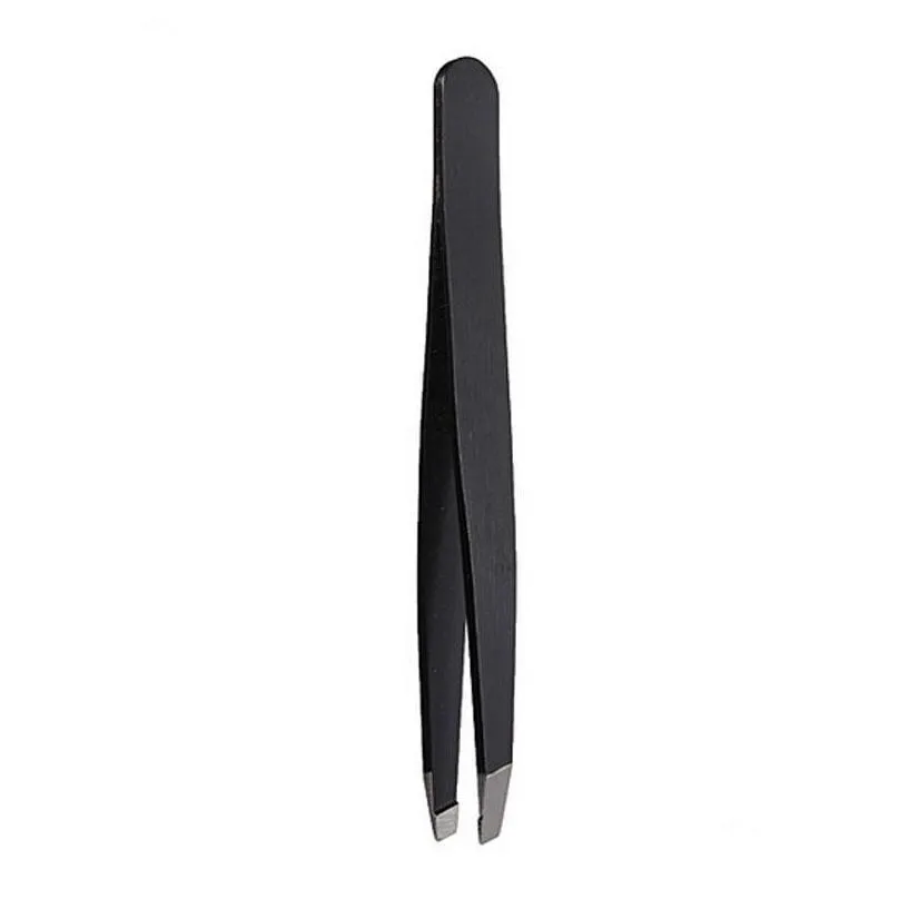 wholesale100pcs professional eyebrow tweezers hair beauty slanted stainless steel tweezer tool for daily use ship