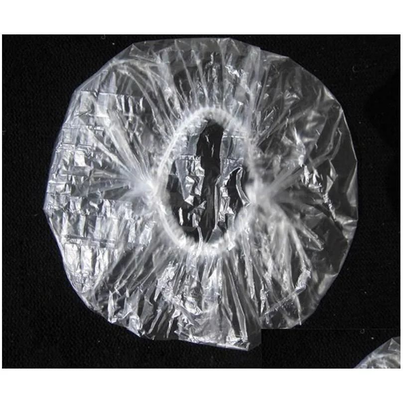 100pcs disposable shower cap hat el oneoff elastic shower bathing cap clear salon