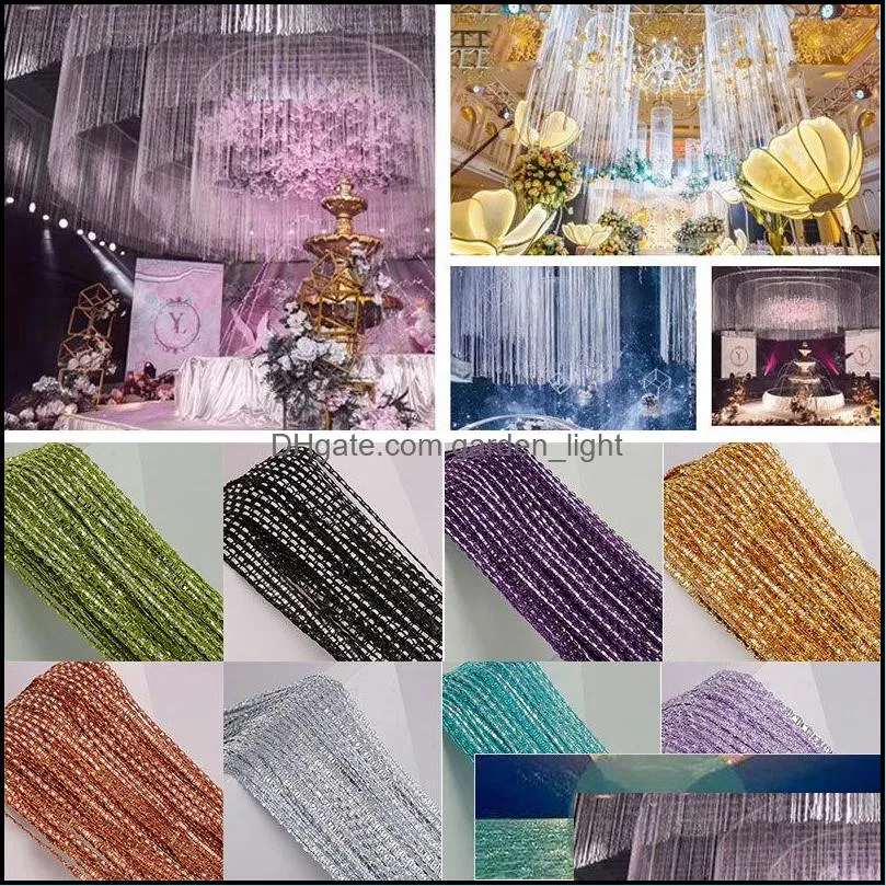 shiny tassel silver line string curtain 100x200cm glitter fringe living room divider wedding diy fashion valance home decoration