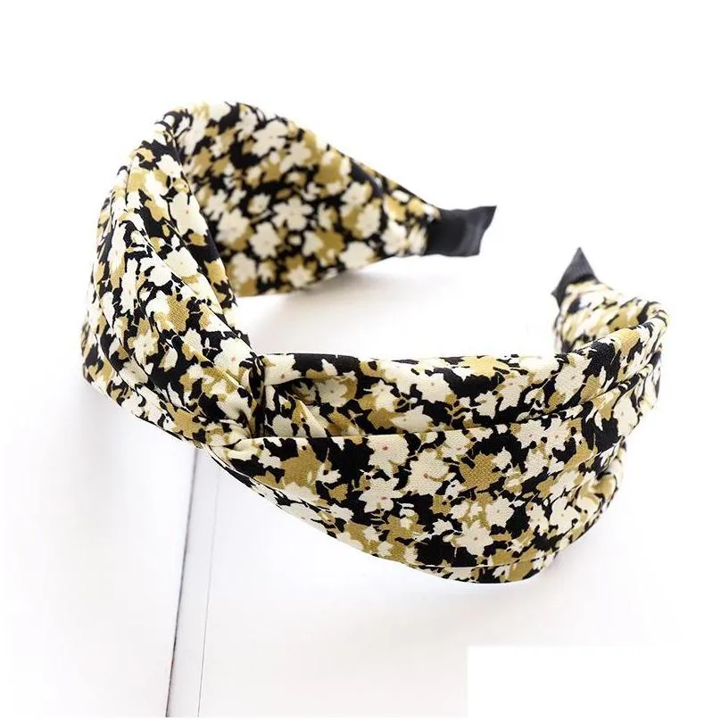 hair accessories bohemian flower pattern knot cross hairband headband