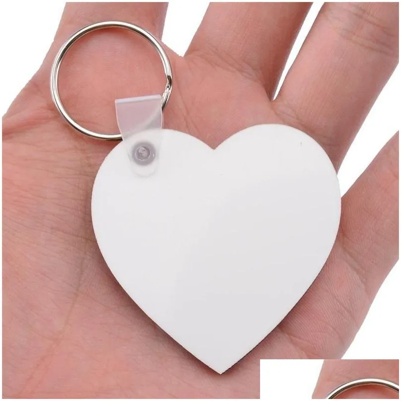 11 styles sublimation blank diy keychains party favor sundries mdf wooden key pendants thermal transfer doublesided keyring white gift keychain