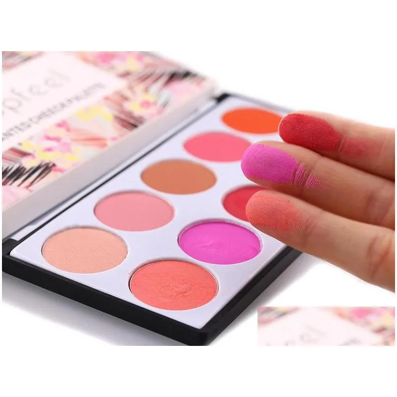 popfeel sweet pink 10 colors blush palette nude highlighter natural easy to wear longlasting makeup beauty matte blushes