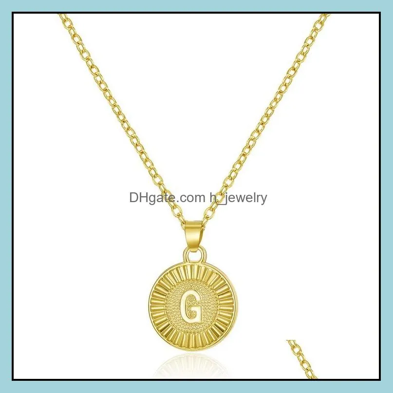 fashion 26 letter necklace gold chain charm name az alphabet necklaces pendants copper jewelry for women girls p442fa