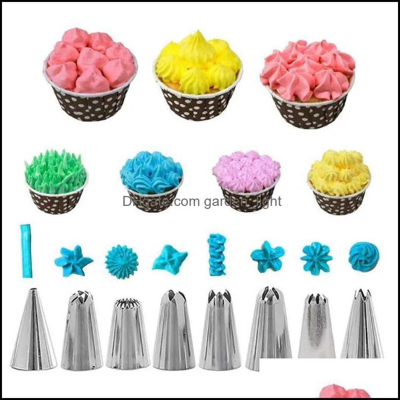 baking pastry tools 14 pcs set diy cake bakeware tool stainless steel converter cookie decoration assortment flower