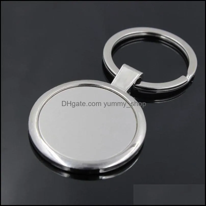 stainless steel key ring metal blank tag keychain creative advertising custom logo keyrings for promotion gifts96 q2