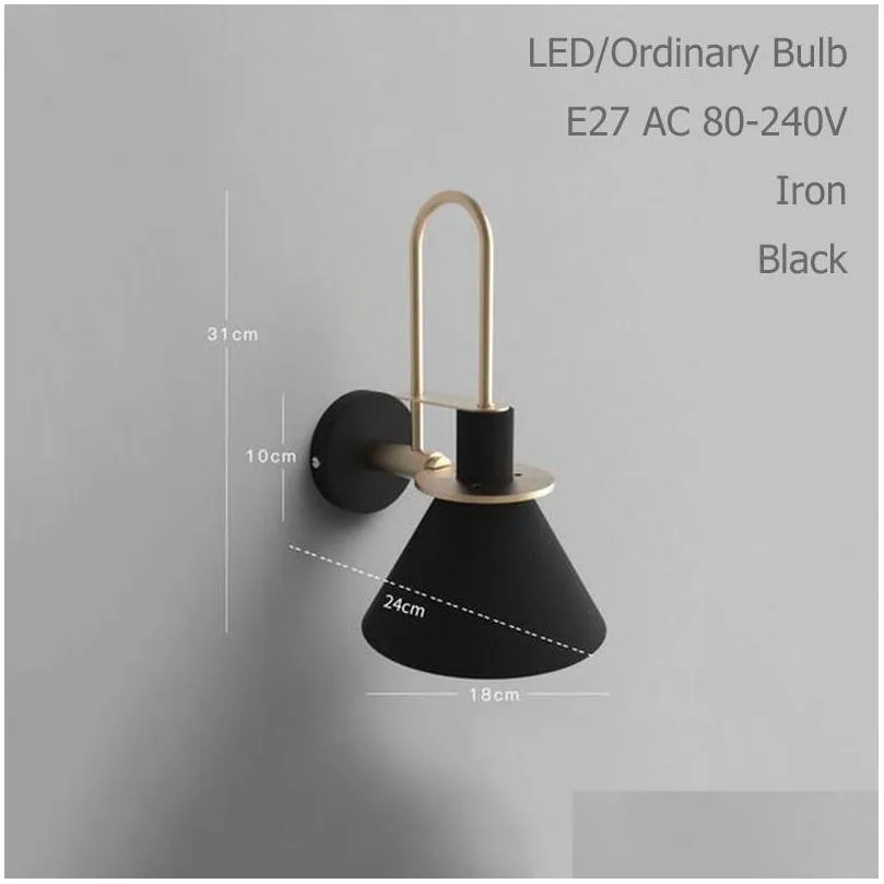 nordic clarion wall lamp modern industrial wall light led e27 with 3 colors for bedroom living room restaurant kitchen aisle bar1