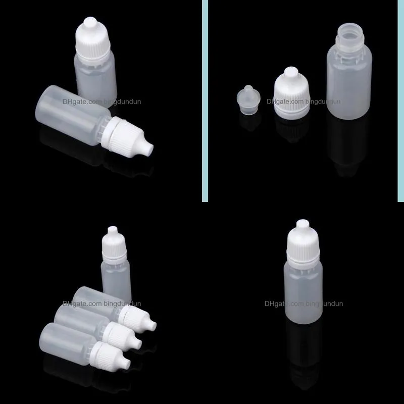 25/50/100pcs 10ml empty plastic squeezable dropper bottles eye liquid refillable for massage pipette storage jars