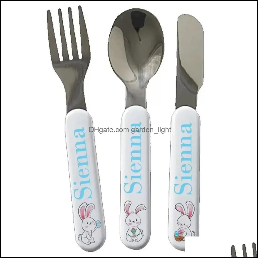 diy sublimation kids aldult cutlery stainless steel tableware westernstyle tableware cutlery white blank knife fork spoon