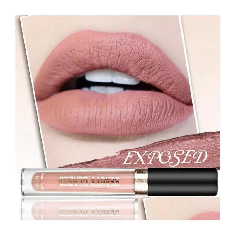 beauty glazed matte liquid lipstick lip gloss tubes 10 colors pigment longlasting easy to wear makeup lipgloss base