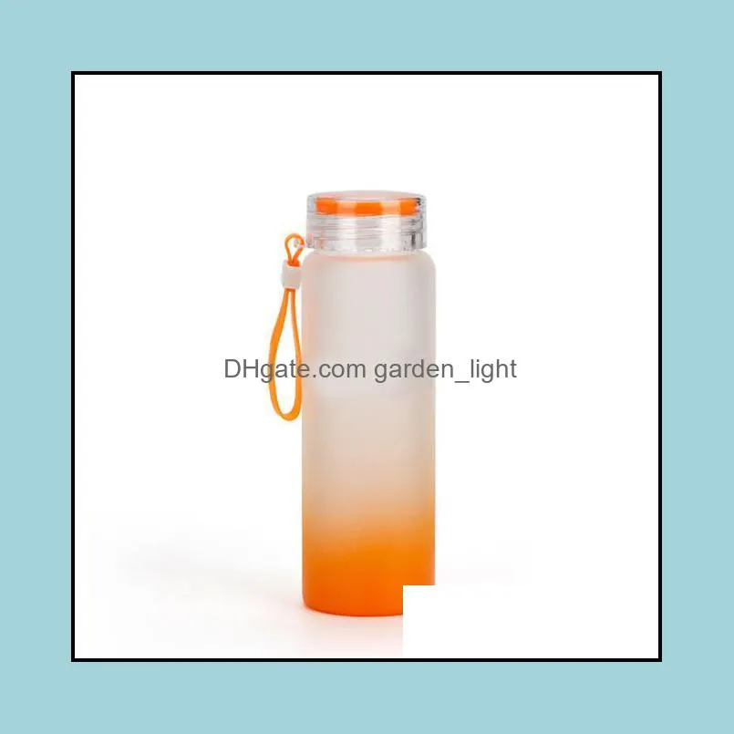 sublimation water bottle 500ml frosted glass water bottles blank tumbler drink ware cups