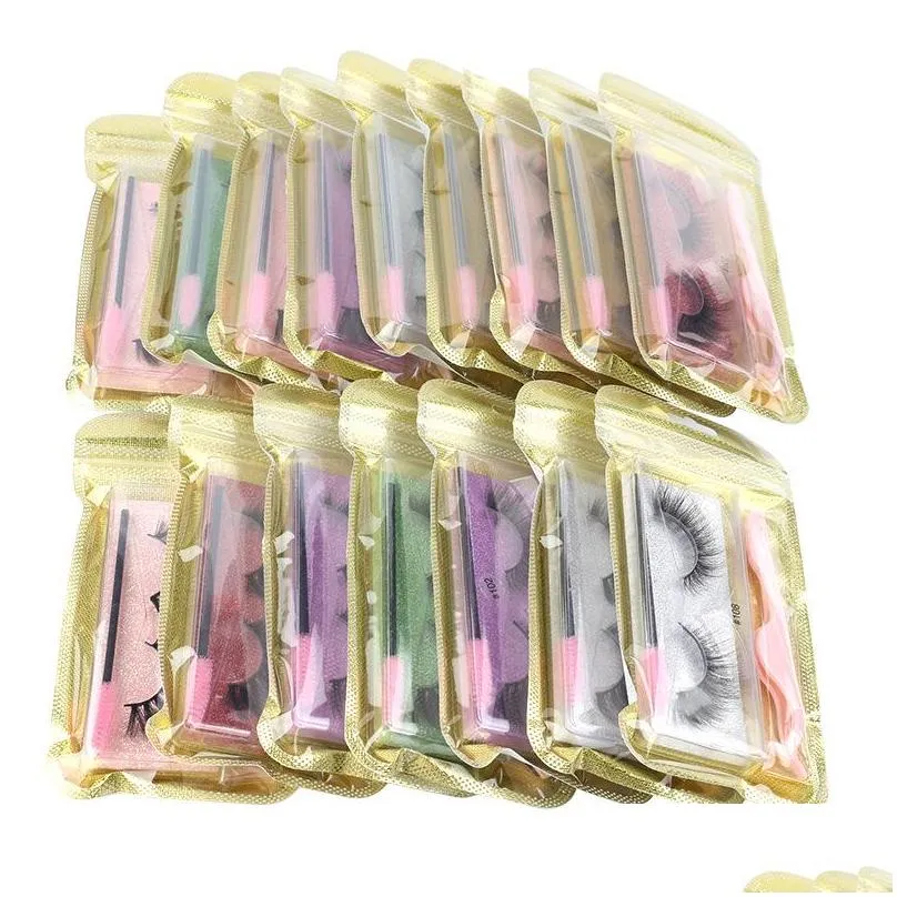 3d lashes false eyelashes color eyelash combination lash curler and brush natural thick dhgate wholesale makeup