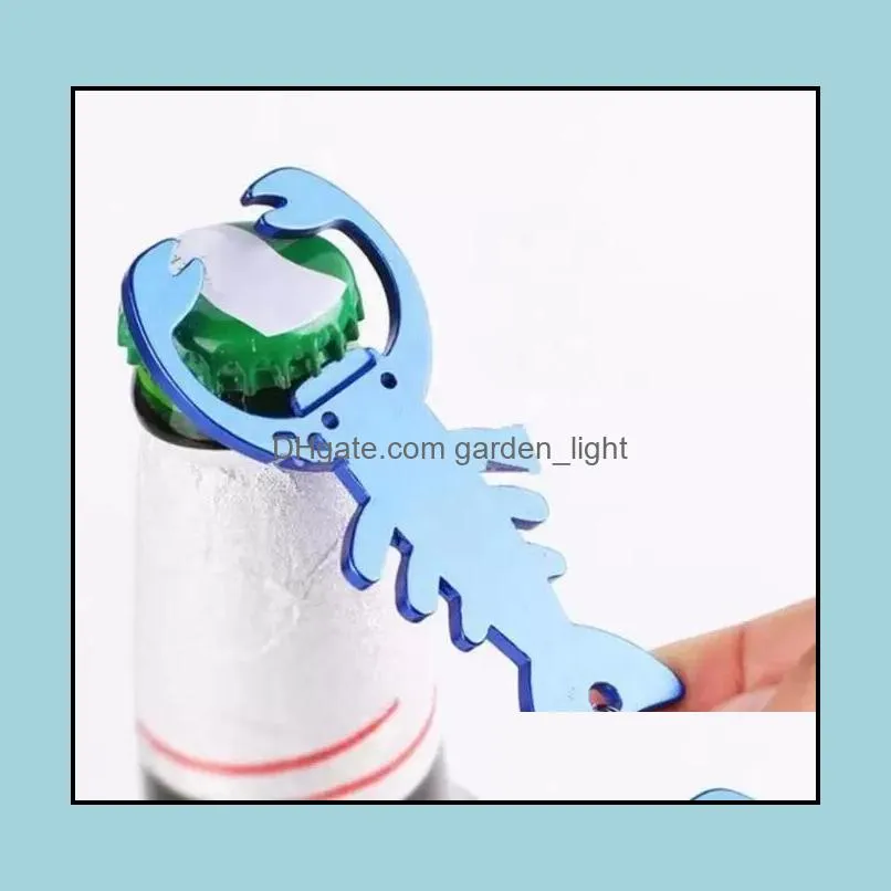 creative lobster metal bottle opener with keyring keychain promotional gift beer beverage bottle