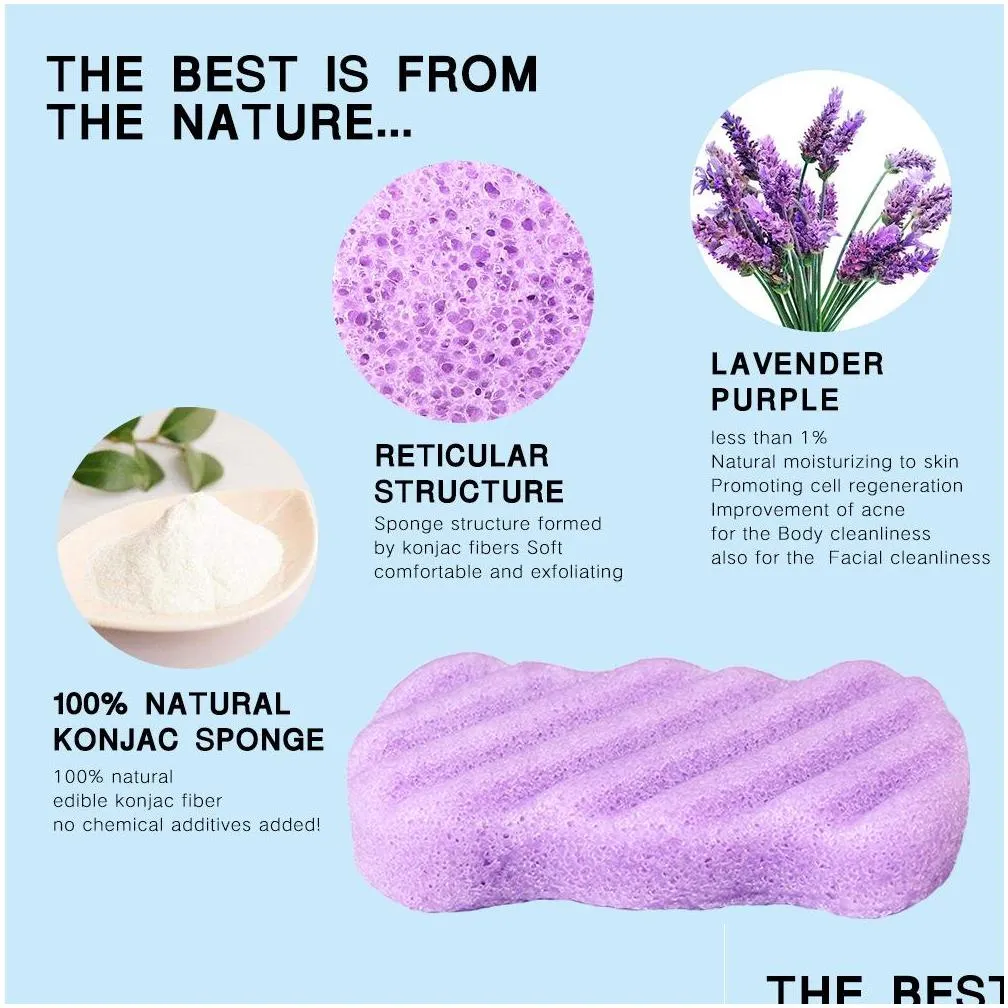 7 color natural soft konjac facial puff face body cleanse washing sponge exfoliator cleansing sponge bathing tool