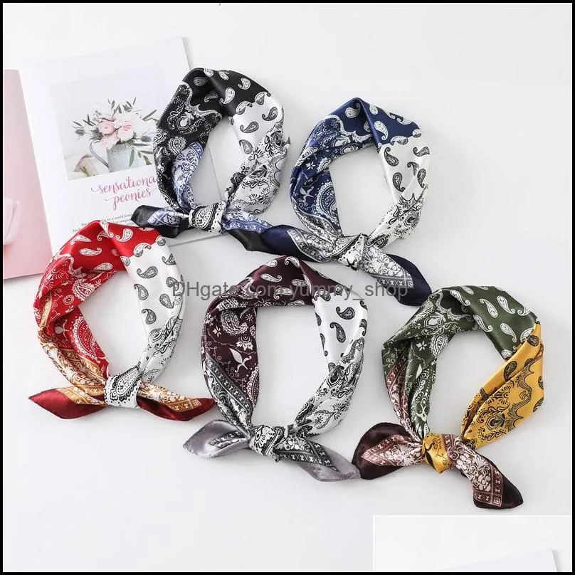 women silk scarf square lady hair shawl wraps print designer bag scarves neck foulard bandana summer head hijab kerchief