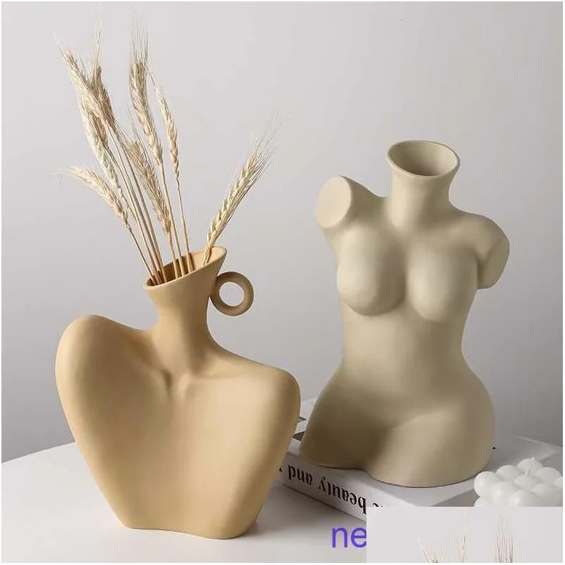factory outlet beihamei creative ins human body vase ceramic living room porch home decoration art ornaments