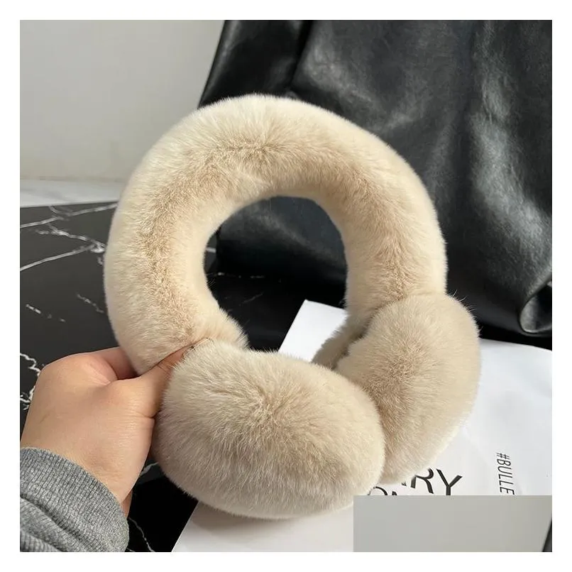 ear muffs natural 100 rex rabbit fur muff womens autumn and winter warm muffs cover warmer 221107