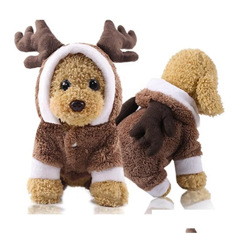 dog apparel pet clothes cat and christmas coat hooded sweater jumpsuit puppy winter warm little big