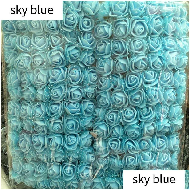 144pcs 2cm pe foam rose artificial flowers wedding party accessories diy craft home decor handmade flower home wedding decor1