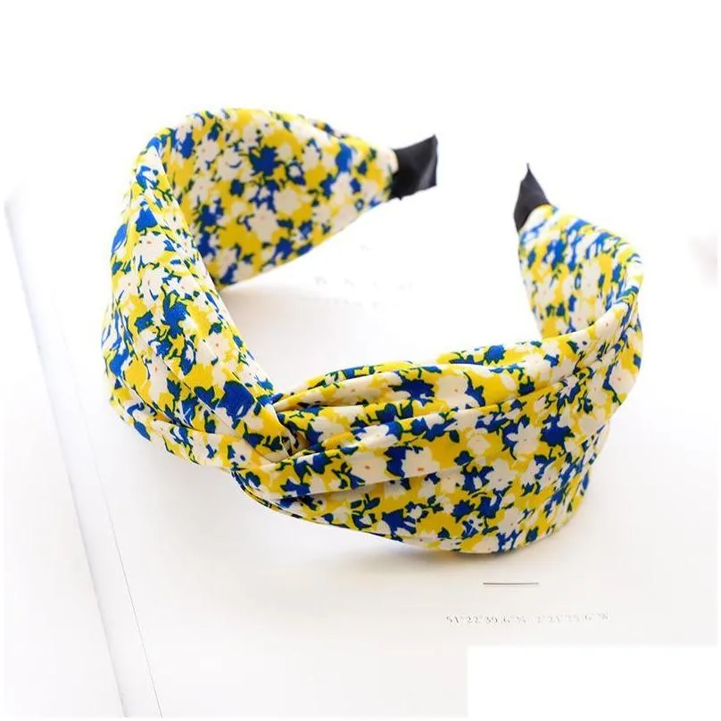 hair accessories bohemian flower pattern knot cross hairband headband