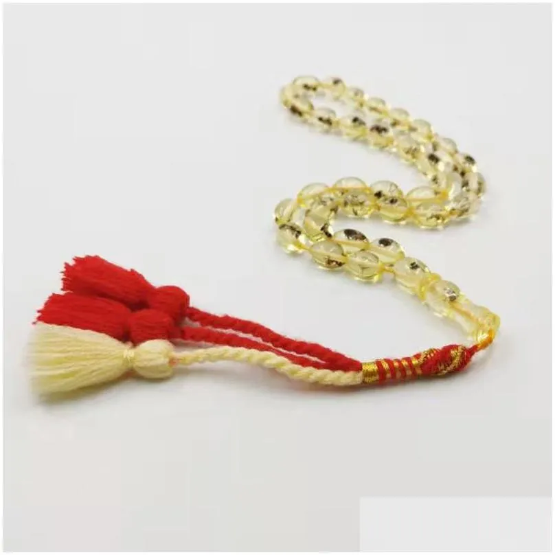 charm bracelets resin tasbih 33 66 99 real insect beads cotton tassel eid gift for muslim prayer rosary mans misbaha islamic turkish bracelets