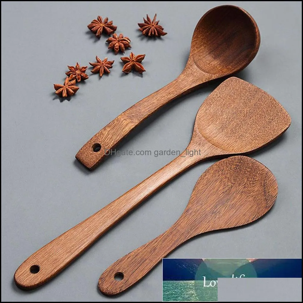 1pcs wooden kitchenware long handle spatula rice scoop cooking shovel mixing spoons