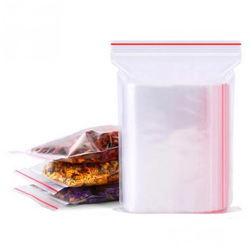 100pcs plastic grip seal clear polythene poly bags resealable all sizes bags