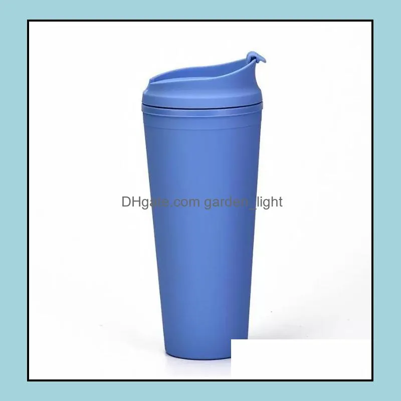 doublelayer plastic frosted tumbler 22oz matte plastic bulk tumblers with lids for outdoor sport camping