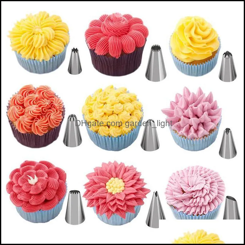 baking pastry tools bag tips 38 pcs/set bags add 32 nozzle set cookie cake decorating kitchen diy icing piping cream reusable