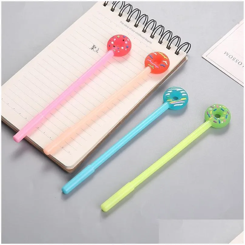 ballpoint pens 32pcs koreas little  and lovely donut neutral pen stationery learning office signature for writing gel