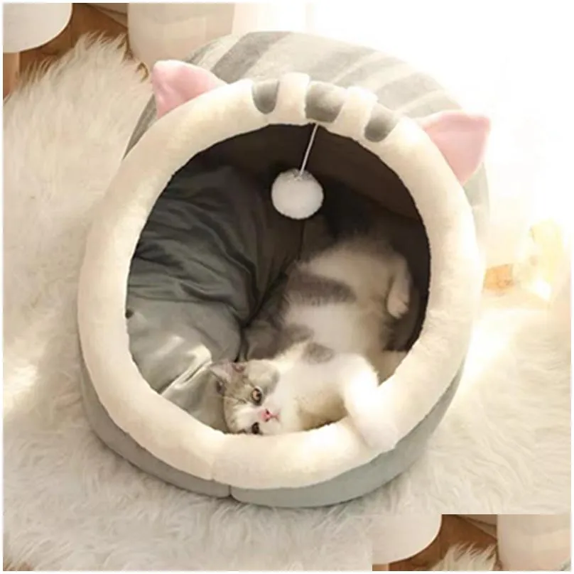 sweet cat bed warm pet basket carriers cozy kitten lounger cushion house tent very soft small dog mat bag for washable cave wll1232