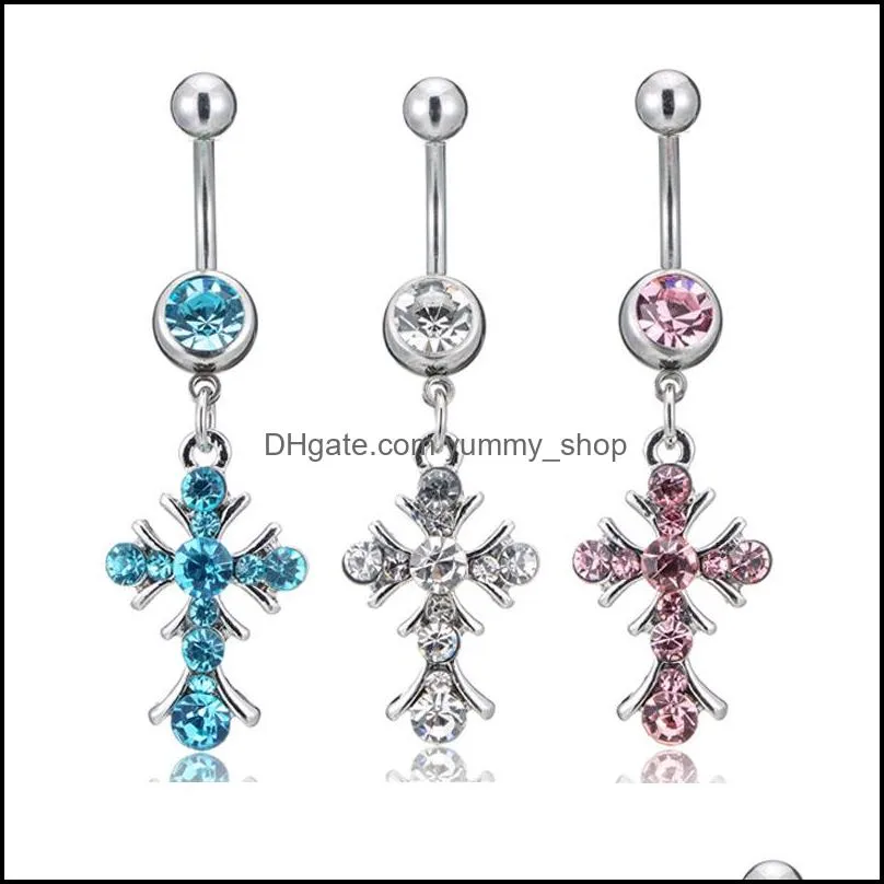 d05503 3 colors aqua. body jewelry nice style navel belly ring 20 pcs mix colors stone drop factory price 1601 v2