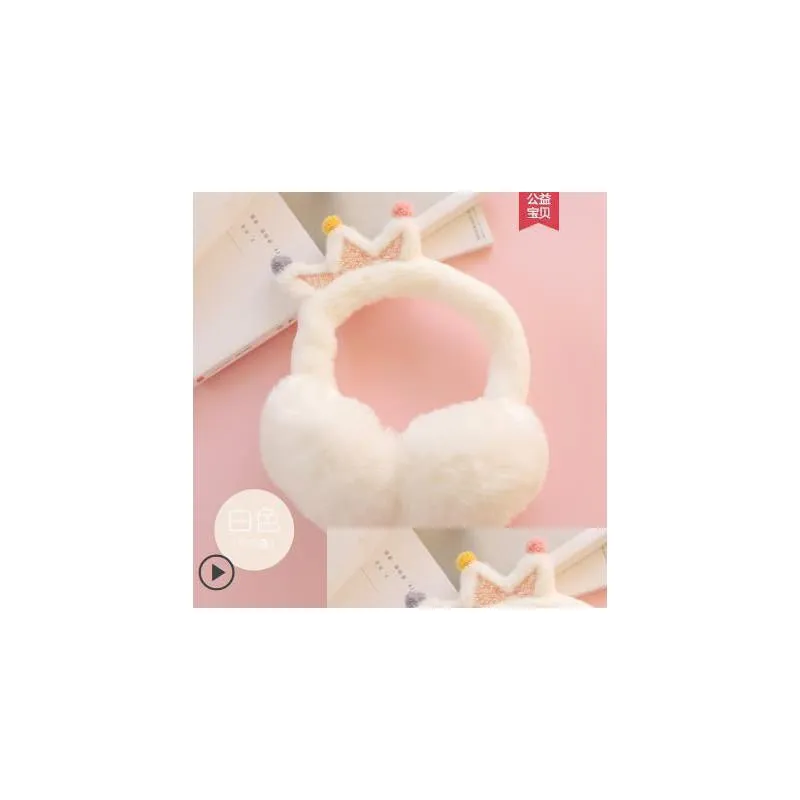 ear muffs lovely crown princess warm plush glittwe earmuff baby cache oreilles child ear muffs earmuffs for girls warmers winter h300