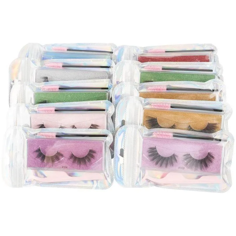 3d lashes false eyelashes color eyelash combination lash curler and brush natural thick dhgate wholesale makeup